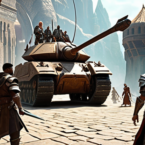 **Evolving Class Dynamics:** A dynamic group of diverse fantasy RPG characters in action, showcasing new and adapted class roles. An agile, spell-casting character with unique magical effects, a heavily armored tank with a new defensive aura, and a supportive character with a versatile healing and buffing presence. The scene should convey strategic synergy and the blending of traditional and modern class archetypes, perhaps in a fantastical battle setting.