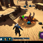 **

A dramatic scene inside an MMORPG. A player character, perhaps a warrior or mage, is surrounded by defeated monsters, loot glittering on the ground. Focus on the excitement of the loot drop, with a UI element subtly showing a rare item notification. The overall feeling is a victorious "grinding" session. Style: High-fantasy, action-oriented.

**