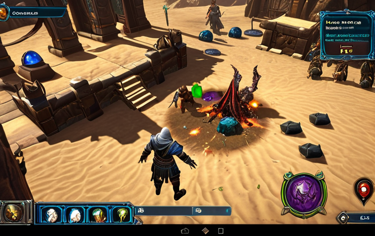 **
A dramatic scene inside an MMORPG. A player character, perhaps a warrior or mage, is surrounded by defeated monsters, loot glittering on the ground. Focus on the excitement of the loot drop, with a UI element subtly showing a rare item notification. The overall feeling is a victorious "grinding" session. Style: High-fantasy, action-oriented.
**