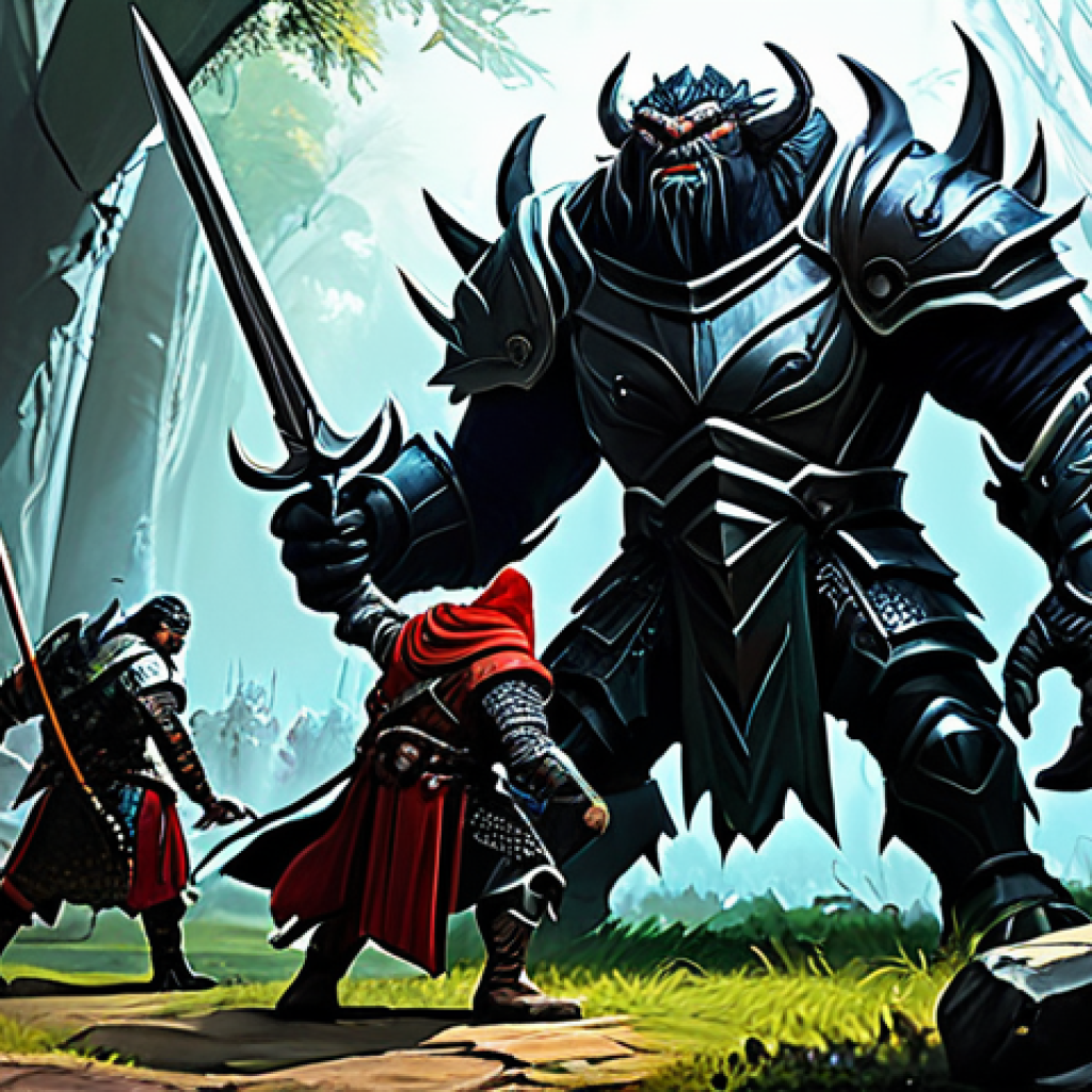 Collaborative Boss Hunt** "A group of fully clothed players in fantasy armor, appropriate attire, fighting a large, imposing boss monster in a detailed game environment, safe for work, perfect anatomy, natural proportions, dynamic action scene, professional quality, digital painting, family-friendly, adventurers coordinating a strategy, well-formed hands, proper finger count, modest clothing." **