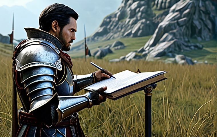 ** "A determined Lineage character, fully clothed in ornate fantasy armor, studying a detailed in-game statistics chart overlaid on a battlefield scene, appropriate attire, professional, safe for work, perfect anatomy, natural proportions, dynamic lighting, digital art, family-friendly, showing understanding of damage calculation." **