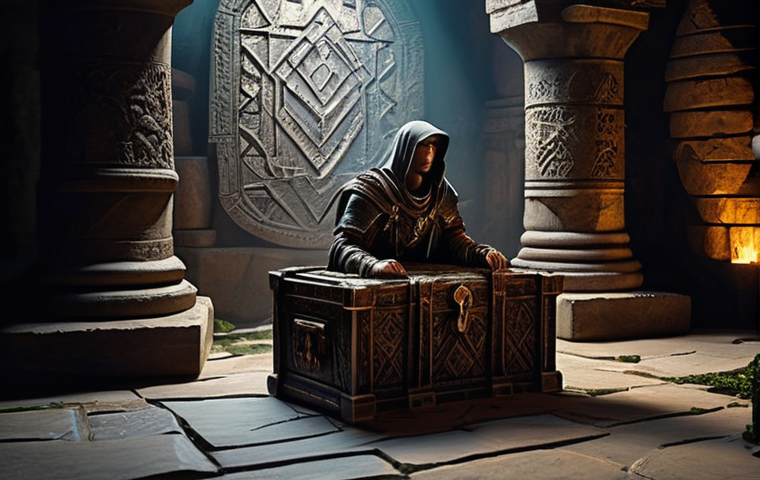 리니지 보물 상자 위치 - Image Prompt 1: The Catacombs' Hidden Bounty**