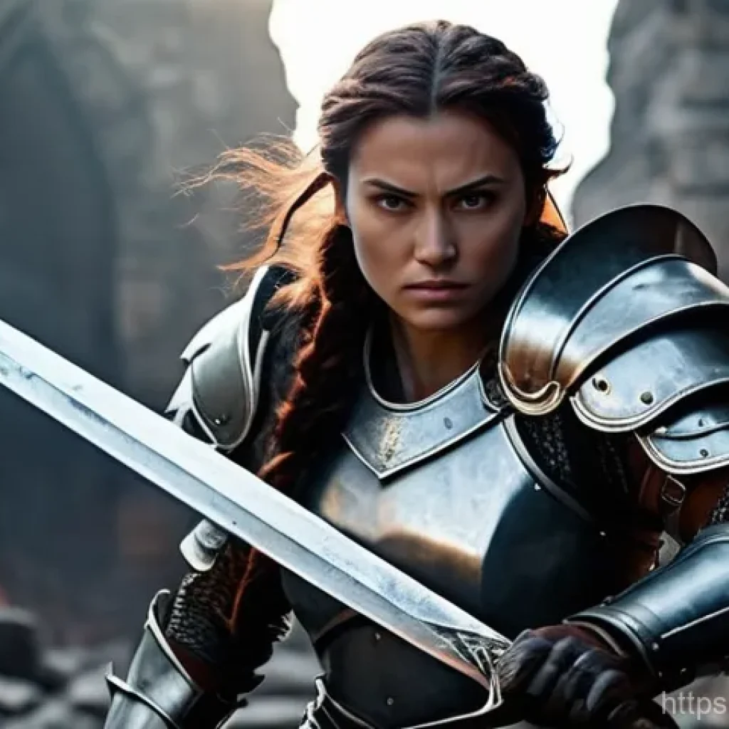리니지 클래스별 추천 무기 - **Prompt for a Warrior/Berserker:** "A powerful, battle-hardened female warrior, clad in sturdy,...