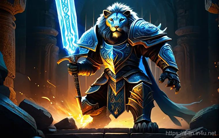 리니지 각성 스킬 정보 - **Prompt 1: The Unyielding Vanguard of Awakening** "An epic, dynamic scene featuring a formidabl...