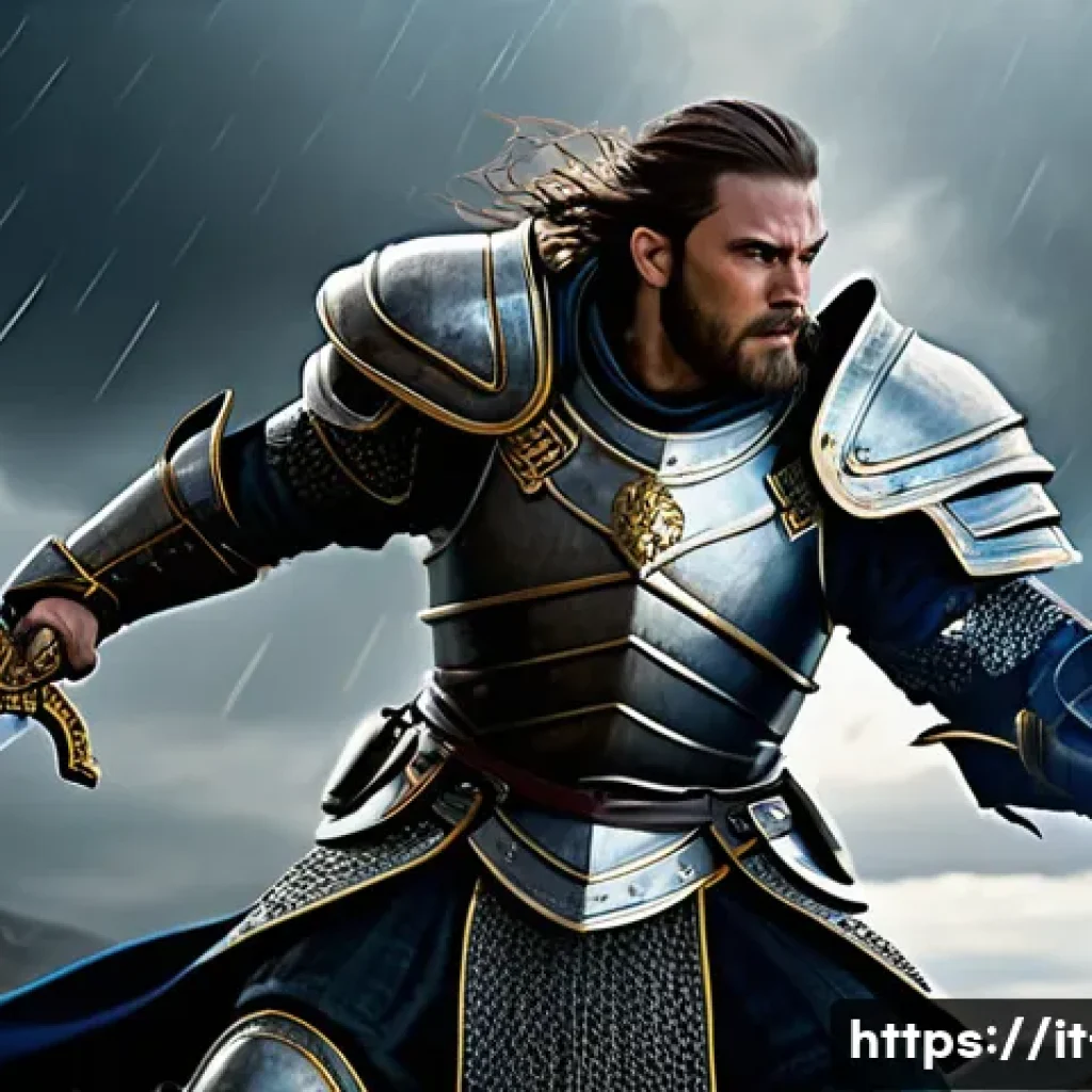 리니지 전투 스킬 연계법 - A detailed fantasy battle scene featuring a warrior character executing a powerful combo attack in c...