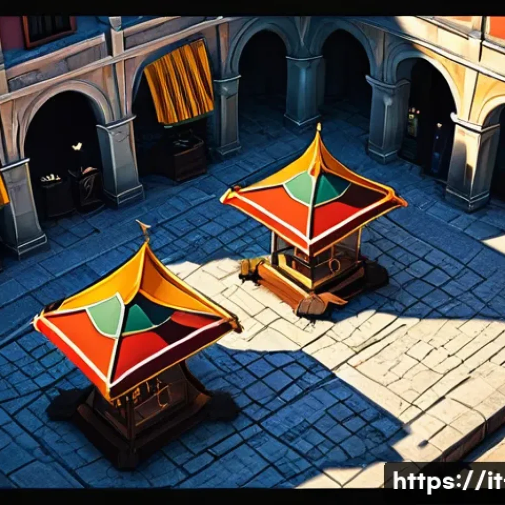 리니지 희귀 장비의 가치 - ) A bustling fantasy MMO marketplace on an Italian-language server, wide isometric view of a medieva...