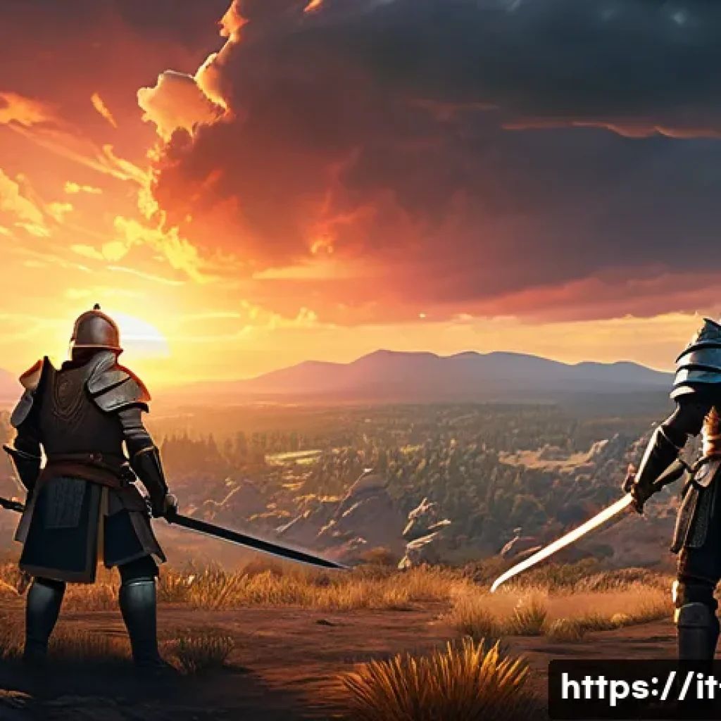 리니지 PvP 리그 참가 가이드 - A dynamic PvP gaming scene set in a medieval fantasy arena, featuring a diverse team of armored warr...