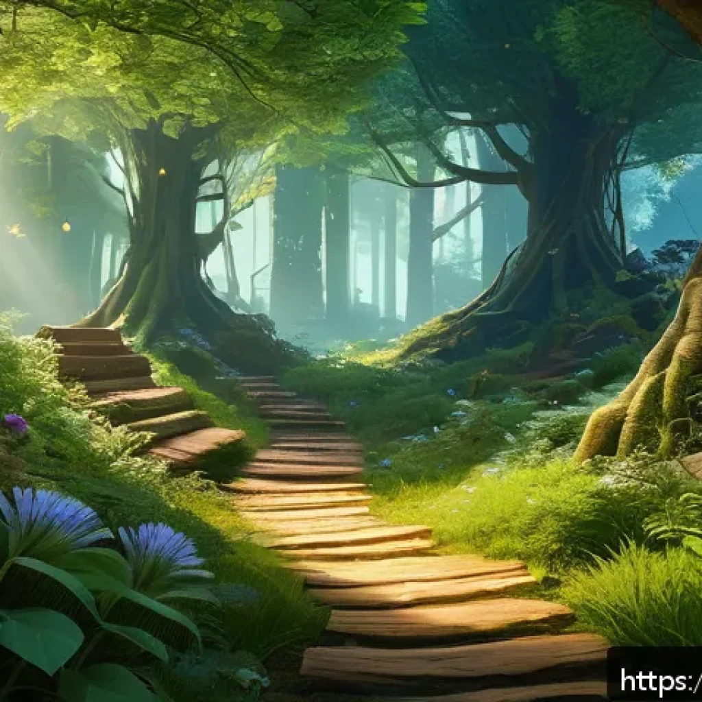 리니지 크래프팅 필수 정보 - A vibrant, detailed forest scene inspired by the Giran Forest from a fantasy MMORPG, featuring lush ...